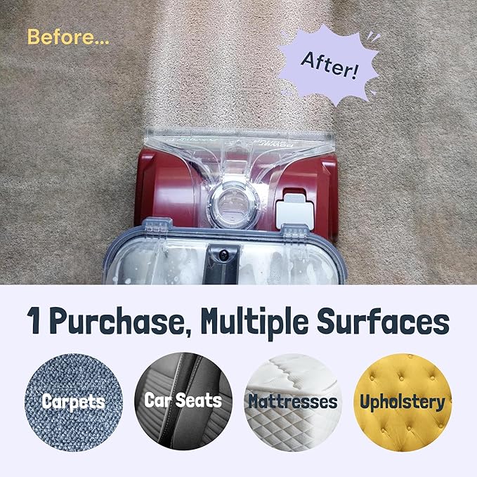 Sunny & Honey Carpet Cleaner Shampoo - 128 Fl Oz, Light Lavender Scent - Pet Stain Remover & Odor Eliminator - Rug Cleaner & Upholstery Cleaner Solution for Machine Use-Mewly Pet