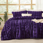 Bedsure Tufted Boho Comforter Set Queen Size - Purple Boho Bed Set, GentleSoft™ 3 Pieces Farmhouse Shabby Chic Embroidery Bedding, Gifts for Woman, Soft Jacquard Queen Comforter for All Seasons