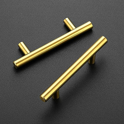 Ravinte 50 Pack 5 Inch Cabinet Pulls Brushed Brass Stainless Steel Kitchen Drawer Pulls Cabinet Handles 5”Length, 3” Hole Center