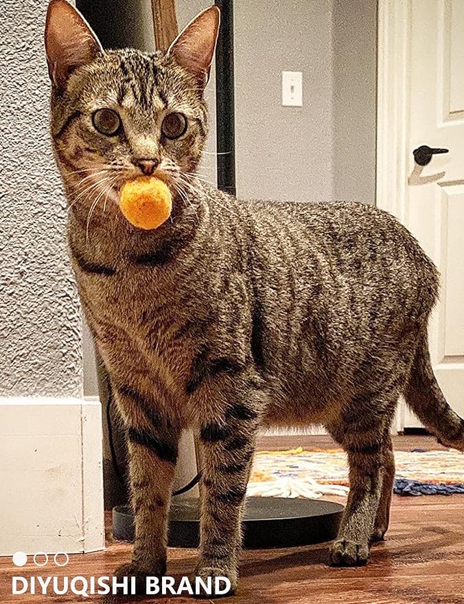 100-Pack Cat Toy Balls – Soft Fuzzy Toys for All Cats to Play and Exercise Indoors (1.5 inch, Cat Toys Pro Collection)-Mewly Pet