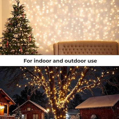 Holiday Essence 300 Mini Clear Lights, Christmas String Lights for Indoor and Outdoor Decorative Use, Green Wire, UL Listed