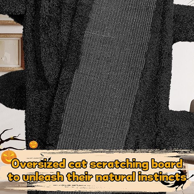 Luxury Cat Tree Tower for Indoor Cats,88.6" Tall Cat Tree,Multi-Level Furniture Activity Center with Scratching Posts Stand House Condo Funny Toys Kittens Pet Play House, Black-Mewly Pet