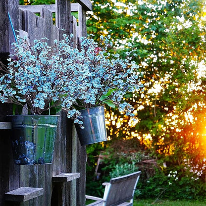 Uieke 30 Pcs Artificial Baby Breath Flowers Fake Blue Gypsophila Bouquets Faux Silk Flower Real Touch Flowers for Wedding Farmhouse Decor DIY Home Party Office Kitchen Hotel Bathroom Garden