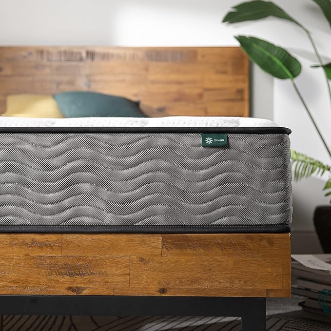 ZINUS 10 Inch Support Plus Pocket Spring Hybrid Mattress, Queen, Strong Coils for Durable Support, Pocket Innersprings for Motion Isolation, Mattress in A Box