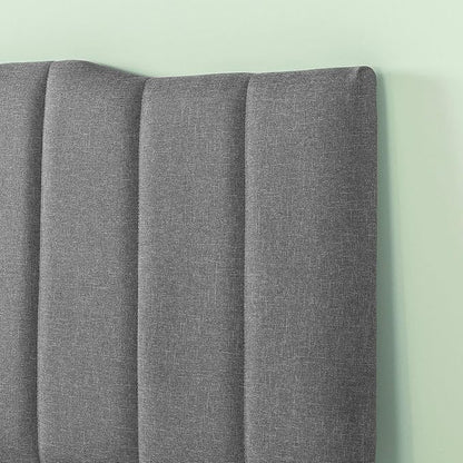 ZINUS Satish Upholstered Headboard, Channel Stitched Upholstery, Easy Assembly, Full, Grey