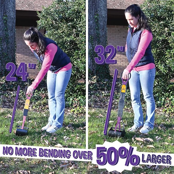 Bodhi Dog Large Foldable Pooper Scooper - 32” Long Handle, Lightweight Portable Pooper Scooper for Small & Large Dogs - Easy to Use - Made with Premium Durable Materials (Purple)-Mewly Pet