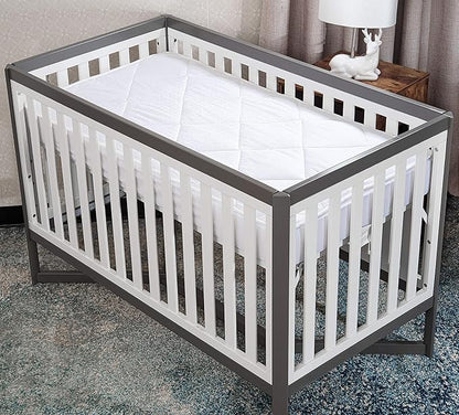 MAXI PortaCrib Size Mattress Pad - Luxurious Cotton Sateen Mattress Protector - Soft, Comfortable, and Breatheable Mattress Cover - Mattress Pad Protects Mattress from Dust, Dirt, Spills, and Stains