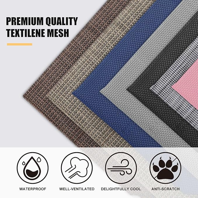 Veehoo Chew Proof Elevated Dog Bed - Cooling Raised Pet Cot - Rustless Aluminum Frame and Durable Textilene Mesh, Unique Designed No-Slip Feet for Indoor or Outdoor Use, Blue, Medium, CWC2002-Mewly Pet