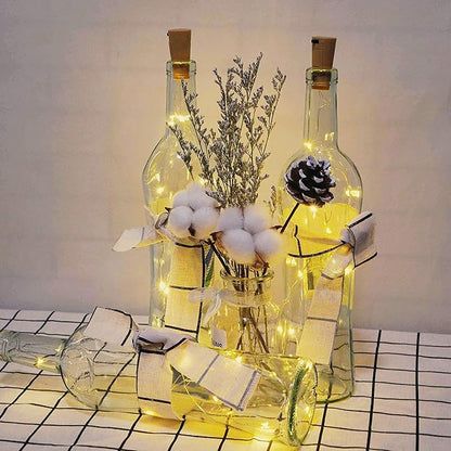 24 Pack 20 LED Wine Bottle Cork Lights, Fairy Mini String Lights Copper Wire, Battery Operated Starry Lights for DIY, Christmas, Halloween, Wedding, Party, Indoor&Outdoor (24 Pack, Warm White)