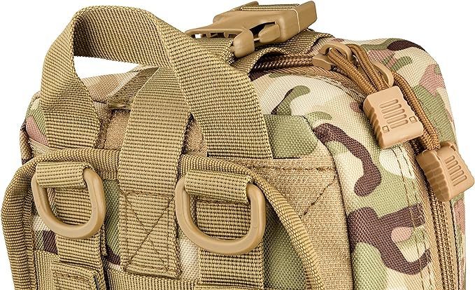 Scherber Premium IFAK Kit Trauma Pack Fully Stocked MOLLE Pouch w/CAT Tourniquet, HyFin Vent Chest Seal, & Israeli Bandage Trauma Kit for Emergency, Gunshot, Bleeding, & Major Wound Care (Camouflage)-Mewly Pet