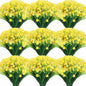 Hoteam 40 Bundles Fall Outdoor Artificial Flowers Plants Uv Resistant Outside Faux Flowers Plastic Fake Plants Outdoor Summer Four Seasons Decoration Shrubs Garden Porch, Yellow