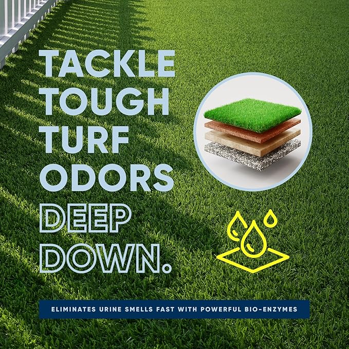 Eco Strong Outdoor Odor Eliminator Outside Dog Urine Enzyme Cleaner Powerful Pet, Cat, Animal Scent Deodorizer | Professional Strength for Yard, Turf, Kennels, Patios, Decks (128 OZ)-Mewly Pet