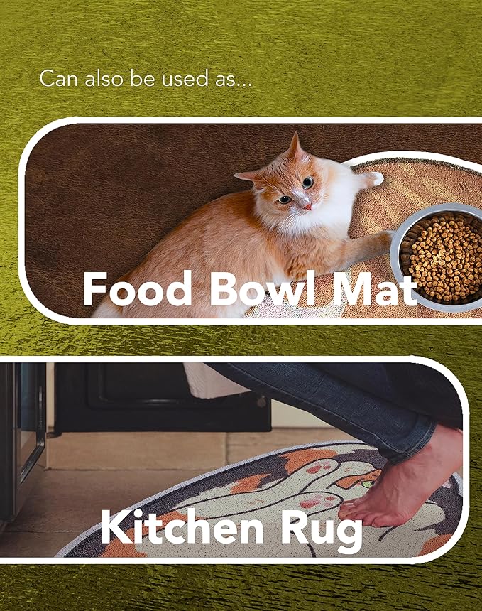 Lukamoo® Cute Cat Litter Mat (30’’x20’’), Large/L, for Kitty Litter & Cute Cat Litter Box, Litter Trapping Mat (mackerel tabby)-Mewly Pet