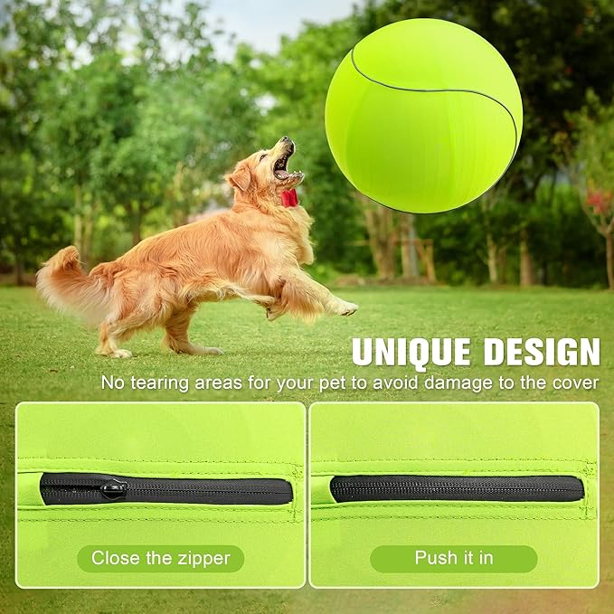 Herding Ball for Dogs & Horses - 25" with Cover Large Green Ball with Pump-Mewly Pet