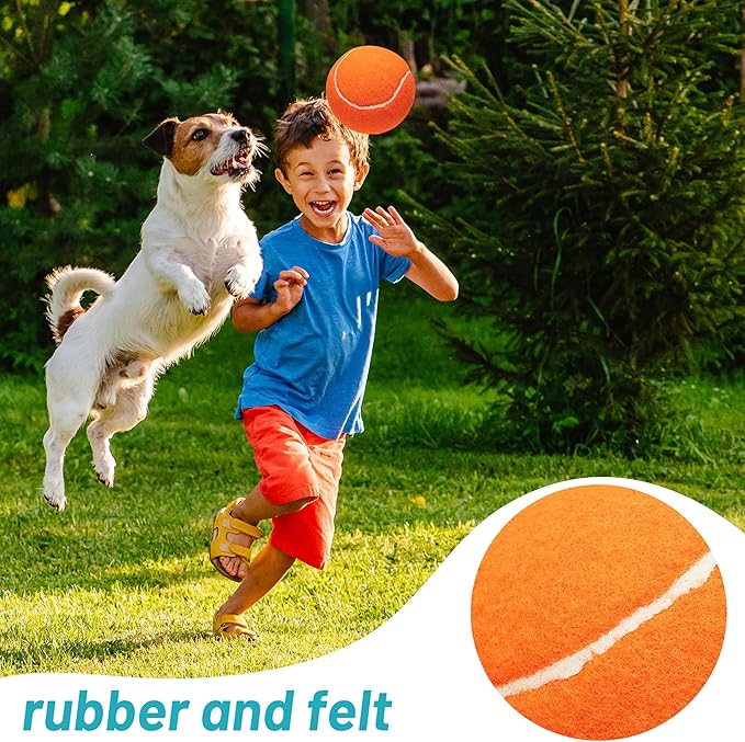 Large Dog Tennis Balls 4-Pack, 4 inch Interactive Big Dog Toy Ball for Small Medium Large Dogs, Dog Toys for Outdoor/Indoor Sports, Fetch, Training & Play-Mewly Pet