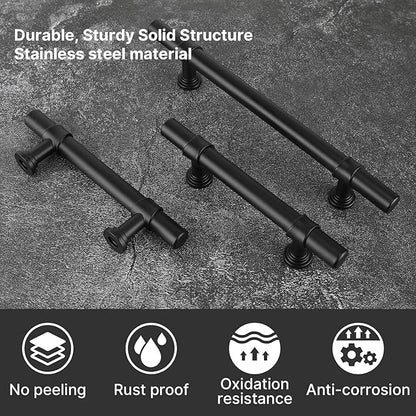goldenwarm 10 Pack Black Cabinet Pulls 6-1/4 Inch Black Cabinet Handles Dresser Drawer Handles Kitchen Dawer Pulls and Knobs Modern Kitchen Hardware