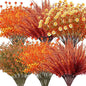 Ceenna 16 Bundles Fall Artificial Flowers for Outdoors Decorations Floral Picks Stem Fake Mums Eucalyptus Maple Leaves Berry for Garden Autumn Thanksgiving Arrangement (15 Inch,Eucalyptus)