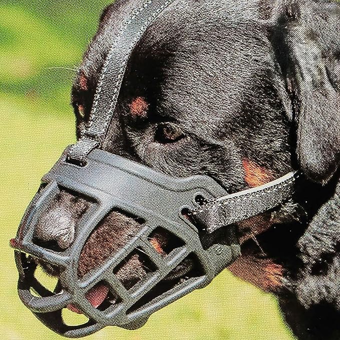 BARKLESS Dog Muzzle, Soft Basket Silicone Muzzle for Dogs to Prevent Biting and Chewing, Breathable Cage Mouth Cover for Training, Allows Drinking and Panting, Used with Collar-Mewly Pet