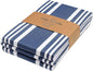 Urban Villa Kitchen Towels 100% Cotton Pack of 3, Highly Absorbent Quick Drying Soft Premium Dish Towels for Kitchen with Hanging Loop Hand & Tea Towels - 20x30 Inch, (Indigo Blue & White, Striped)