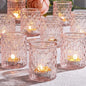 12pcs Pink Votive Candle Holders, Tealight Candle Holder for Valentine's Day, Baby Shower Decorations for Girl, Glass Candle Holder for Wedding Centerpieces, Bridal Shower, Party Decorations