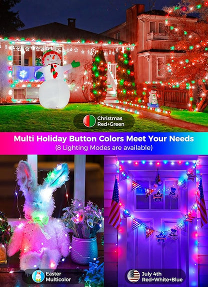Brightown Plug in Fairy Lights Color Changing - 22 Colors 33FT 100 LED Fairy Lights with Remote,Halloween String Lights Indoor with 12 Lighting Modes, Multicolor Christmas Light for Bedroom Classroom