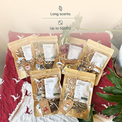 Simmering Potpourri Collection Gift Set – 6 Stove Simmer Pot Kits from Natural Vietnamese Herbs – Perfect Holiday Décor & Aroma for Christmas, Halloween, Winter & Fall