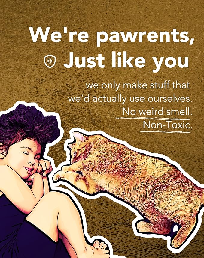 Lukamoo® Cute Cat Litter Mat (30’’x20’’), Large/L, for Kitty Litter & Cute Cat Litter Box, Litter Trapping Mat (Grey Tabby)-Mewly Pet