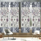 Ambesonne Geometric Floral Window Curtains Pack of 2, Classic Marble Print Ornate Leafy Flowers and Futurist Stripes, Lightweight Set with Rod Pocket, 4 Panels of - 28" x 95", Ceil Blue Laurel Green