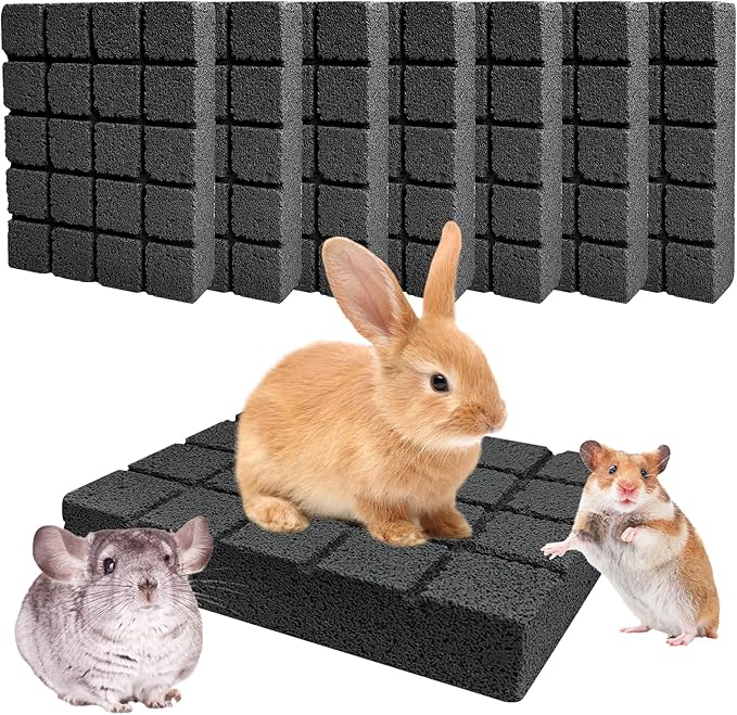 Hamiledyi 8PCS Rabbit Scratching Pads Bunny Lava Grinding Claw Pads Small Animal Foot Pads Hamster Scratch Board Chew Toys for Gerbil Chinchilla Hedgehog Guinea Pig Cage Accessories-Mewly Pet