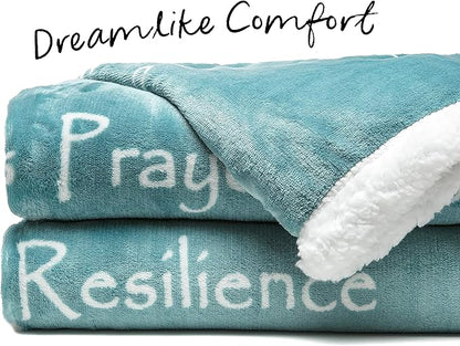 Chanasya Healing Warm Hugs Gift Throw Blanket - Sympathy Cancer Chemo Survivor Get Well Caring Gifts - Comfort Gift Blanket for Love Support Strength - Women Men Friend Grandpa - Turquoise