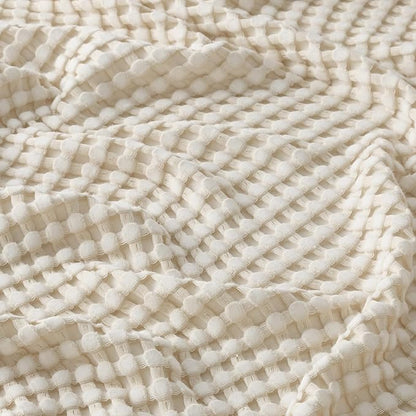 Bedsure Cooling Cotton Waffle King Size Blanket - Lightweight Breathable Blanket of Rayon Derived from Bamboo for Hot Sleepers, Light Beige, 104x90 Inches