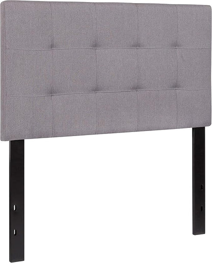 Flash Furniture Bedford Tufted Upholstered Twin Size Headboard in Light Gray Fabric