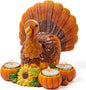 JOYIN Thanksgiving Turkey Candle Holders, Thanksgiving Turkey Tabletop Centerpiece Decor, Fall Centerpiece Table Decorations, Tea Light Pumpkin Candle Holder, Indoor Home, Kitchen Autumn Decor