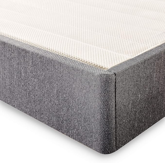 ZINUS Upholstered Metal and Wood Box Spring, 7.5 Inch Mattress Foundation, Easy Assembly, Fabric Paneled Design, Queen