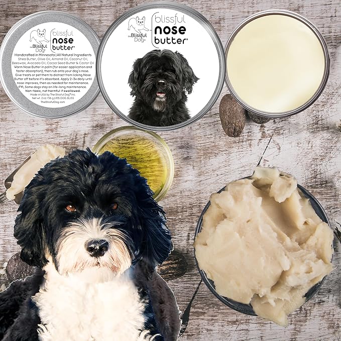 The Blissful Dog Portuguese Water Dog Unscented Nose Butter - Dog Nose Butter, 4 Ounce-Mewly Pet