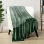 PAVILIA Green Ombre Fleece Throw Blanket for Couch, Soft Flannel Blanket for Sofa Bed Room, Plush Lightweight Emerald Forest Dark Green Gradient Blanket, Cozy Microfiber Decorative Gift Throw, 50x60