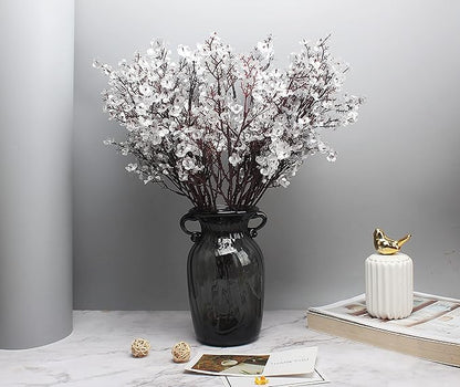 JAKY-Global Babys Breath Fabric Cloth Artificial Flowers 12 Bundle European Fake Silk Plants Decor Wedding Party Decoration Bouquets Real Touch DIY Home Garden (Silver 12pcs)