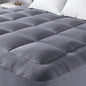 Ultra Soft Queen Size Mattress Topper - Viscose Made from Bamboo Pillow Top Mattress Pad for Back Pain Relief - Naturally Cooling for Hot Sleepers, Gray