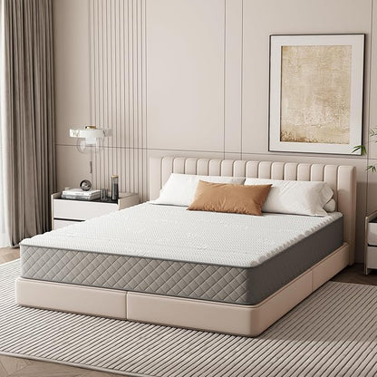 PurrJoys Full Mattress, 10 Inch Hybrid Double Mattress with Cooling Gel Memory Foam and Pocket Springs, CertiPUR-US Certified, Medium Firm