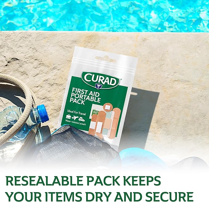 CURAD First Aid Portable Pack |15 - Count On-the-Go Essentials |12 Packs-Mewly Pet