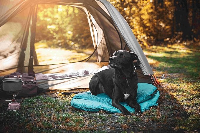 Ultralight Dog Sleeping Bag Backpacking—Outdoor Dog Bed for Hiking—Backpacking Gear for Dogs—Dog Hiking Gear—Dog Camping Gear—Packable Sleeping Bag for Dogs—Dog Travel Bed (Glacial Blue | Large)-Mewly Pet