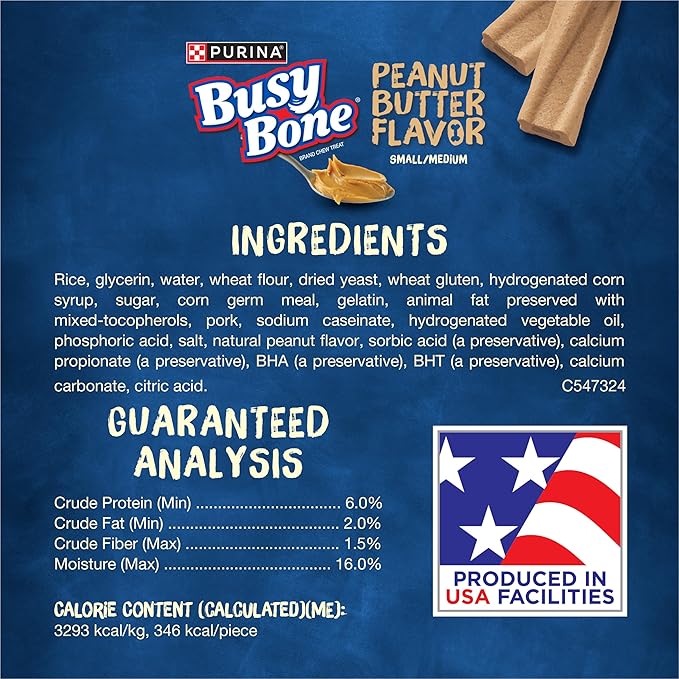 Purina Busy Bone Adult Dog Chew Bone Treats, Peanut Butter - 10 ct. Pouch-Mewly Pet
