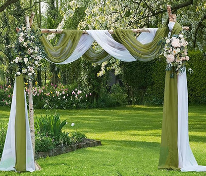 Warm Home Designs Sage Green Sheer Window Scarf. All Valance Scarfs are 54 X 216 Inches. Great As Wedding Arch Draping Fabric, Bed Canopy Or for Decorative Project. AM Sage 216
