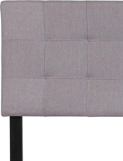 Flash Furniture Bedford Tufted Upholstered Full Size Headboard in Light Gray Fabric