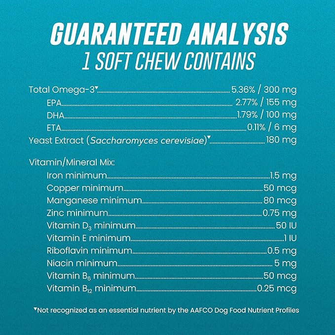 Nutramax Welactin Omega 3 Fish Oil for Dogs, Skin and Coat Health Supplement, Plus Immune and Overall Health, Premium Omega 3 Fatty Acids, Multivitamin For Dogs, Soft Chews, 60 Count-Mewly Pet