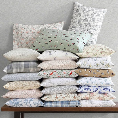 Laura Ashley - Flannel Sheets Queen Size, Anti-Pilling & Wrinkle Resistant Cotton, Touchably Soft for All-Season Comfort - Bed Sheets with Matching Pillowcases & Fitted Sheet (Jolly Cardinals Green)