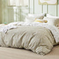 Bedsure Queen Comforter Set - Linen Bed Set, 3 Pieces Cute Floral Bedding, 1 Soft Reversible Botanical Flowers Comforter and 2 Pillow Shams