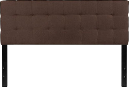 Flash Furniture Bedford Tufted Upholstered Queen Size Headboard in Dark Brown Fabric