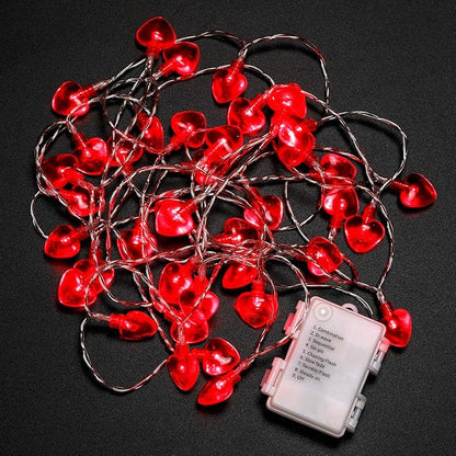 Luditek 2 Pack Total 29ft 80LED Mothers Day Decorations Battery Operated String Lights, Heart Shape Valentines Day Decor for Indoor Outdoor Home Room Party Wedding Hanging