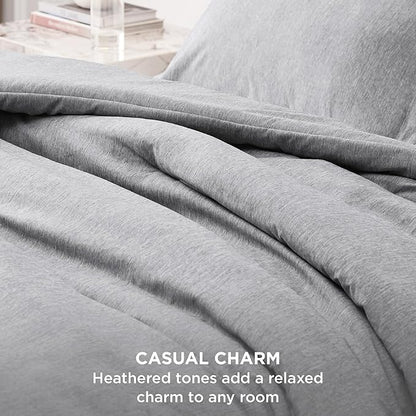 Bedsure King Size Comforter Set - Grey Soft Bedding for All Seasons, Cationic Dyed Bed Set, 3 Pieces, 1 King Size Comforter (104"x90") and 2 Pillow Shams (20"x36"+2")
